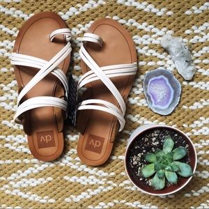 Strappy Natural White Boho Sandals